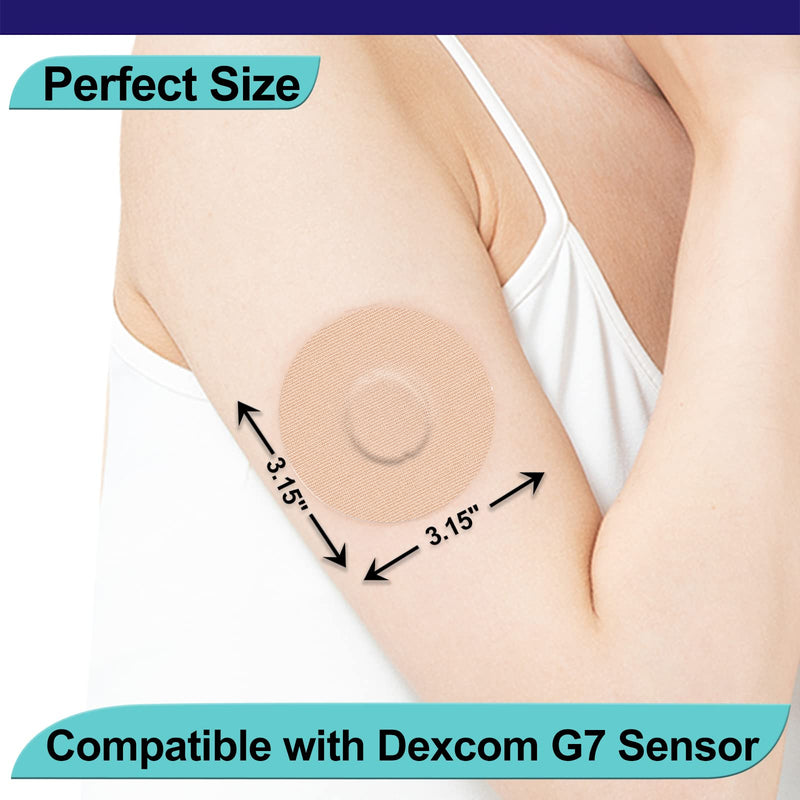 G7 Adhesive Patches,20Pack Waterproof Flexible & Breathable Overpatches for Dexcom G7,Latex-Free Overlay Patch for G7 Sensor,Without Hole,Skin-Friendly Patches for 10 Days,Beige 20 Count (Pack of 1) - BeesActive Australia