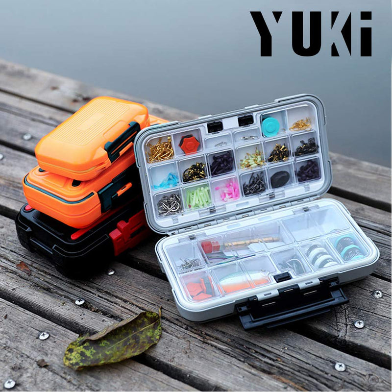 [AUSTRALIA] - YUKI Fishing Lure Boxes, Bait Storage Case Fishing Tackle Storage Trays Accessory Boxes Thicker Plastic Hooks Organizer for Vest Casting Fly Fishing - Waterproof Seal Grey - M 