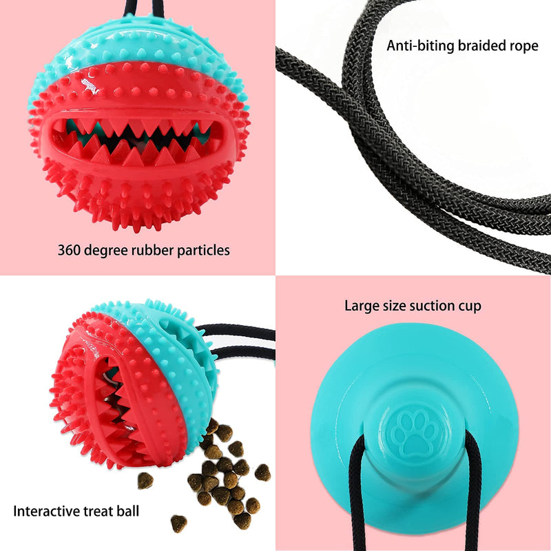 Dog Toys, Dog Chew Toys for Aggressive chewers,Dog Rope Toys with Suction Cup for Puppy Dogs,Dog Training Treats Teething Toys for Boredom, Small Dog Puzzle Toy Treat Food Dispensing Ball Toys Blue - BeesActive Australia