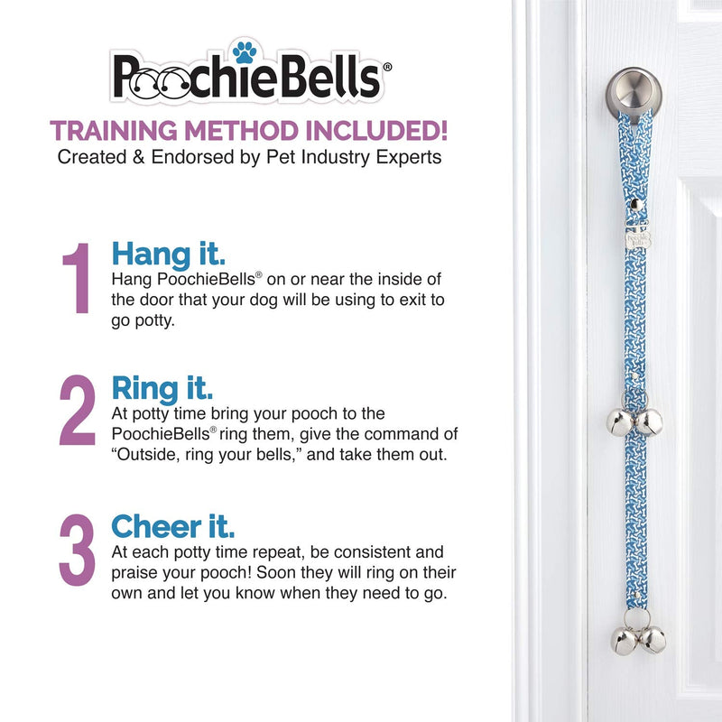 PoochieBells The Original Dog Potty Training Doorbell for Puppy & Dog Housebreaking and training, Classic Collection, Made in USA Fern - BeesActive Australia