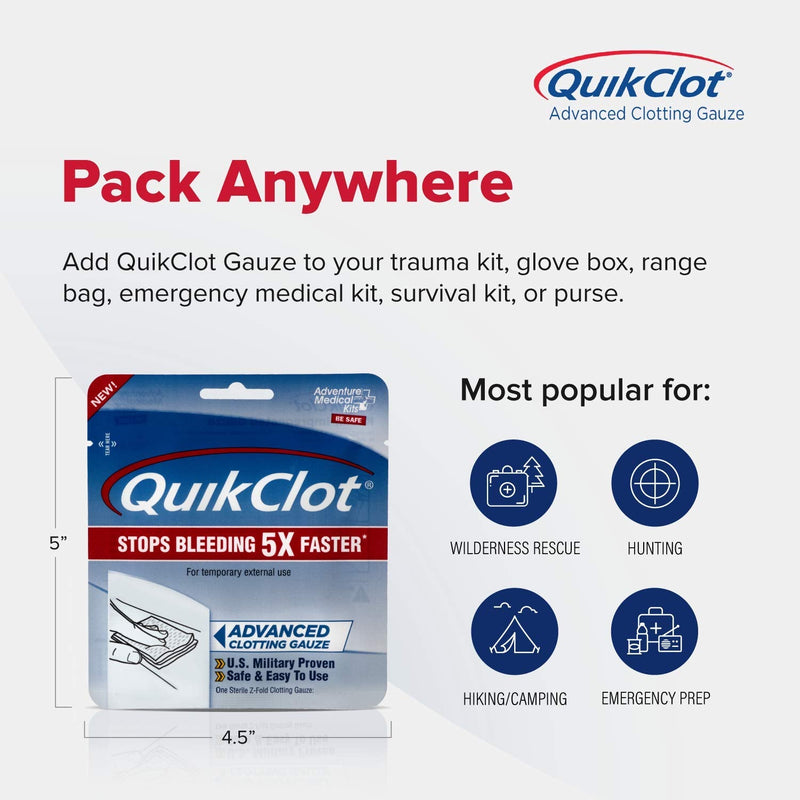 QuikClot Gauze 3" x 2' 3 in x 2 ft - BeesActive Australia