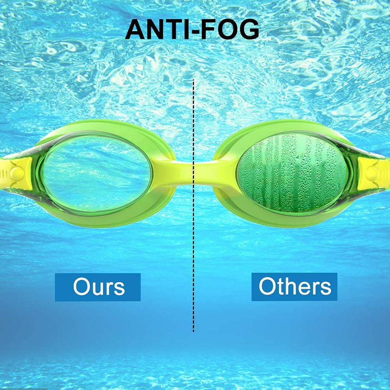 Findway kids Swim Goggles, 2 Pack kids Swimming Goggles No Leaking Youth Girls Boys for Age 4-16 1-blue+green - BeesActive Australia
