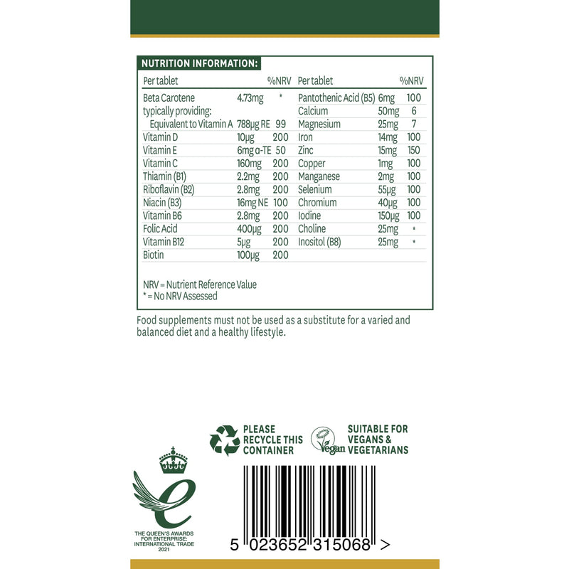 Natures Aid Pregnancy Multi-Vitamins and Minerals Tablets (23 Essential Vitamins and Minerals, 60 Tablets, Before, During and After Pregnancy, Vegan Society Approved, Made in the UK) - BeesActive Australia