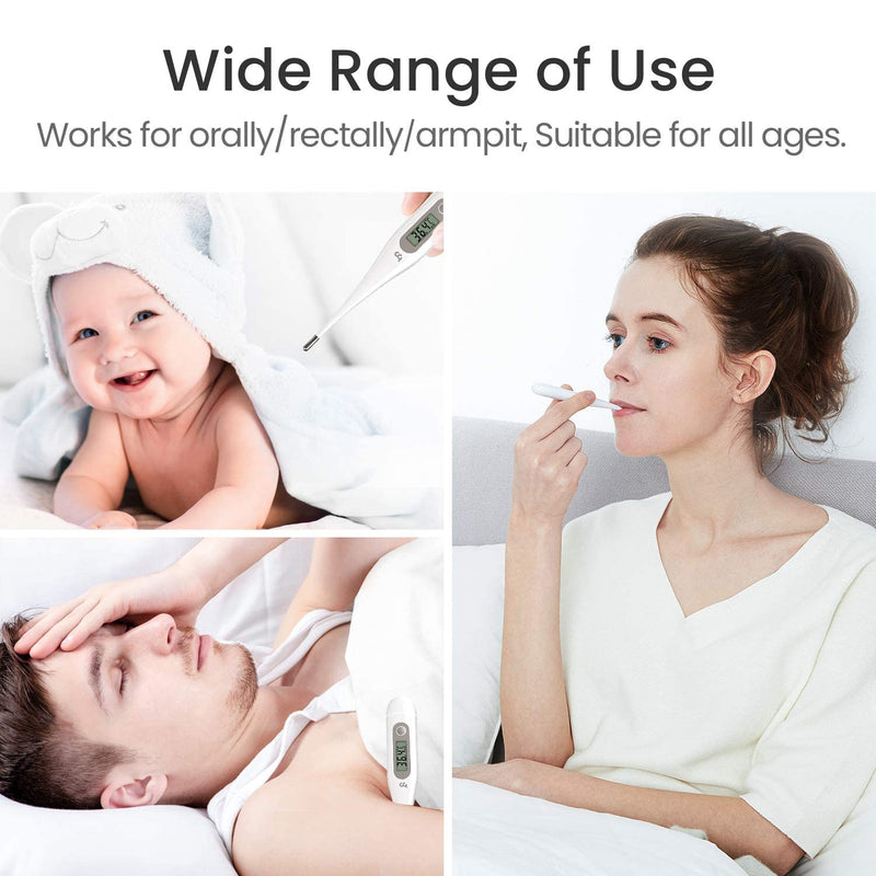 Femometer Oral Thermometers, Digital Thermometer Adults Kids Babies, Accurate Switchable Body Temperature Thermometer (Gray) - BeesActive Australia