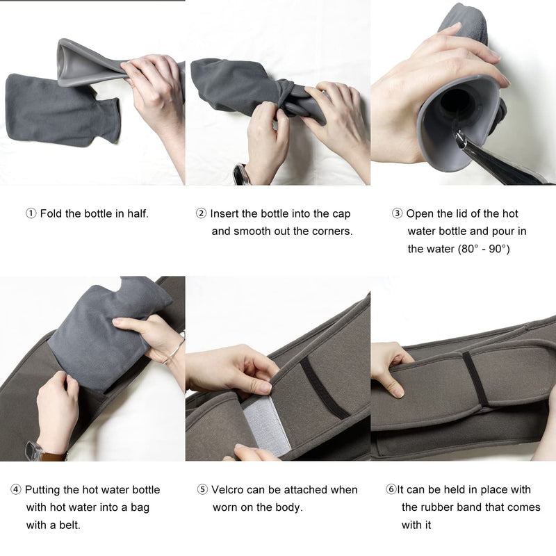 Hot Water Bottle Wearable, Wrap Around Hot Water Bottle Bottle Warmer with Longer Belt for Period Pain Relief Neck, Shoulder, Back, Legs,Waist Warm - BeesActive Australia