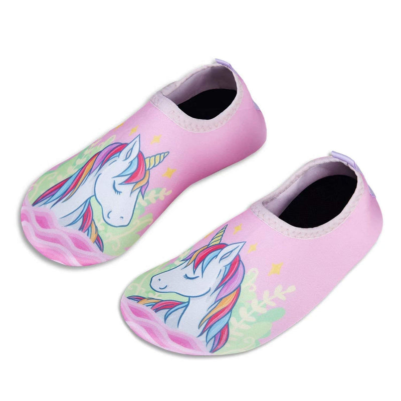 Toddler Kids-Water-Shoes Lightweight Non-Slip Aqua-Socks Swim-Shoes for Beach-Pool Walking for Boys Girls 8-8.5 Toddler Unicorn Horse/Pink - BeesActive Australia