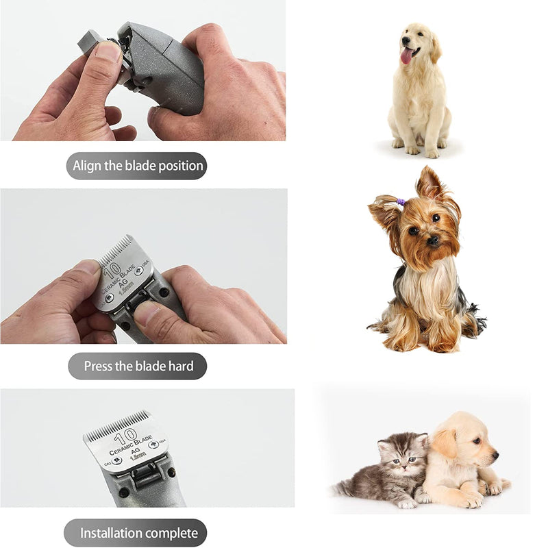 Detachable Pet Dog Clipper Blades,Compatible with Andis , Oster A5, Wahl KM Series Clippers,Made of Ceramic （#10/30 Blade 1/100-Inch 0.25MM Cut Length） - BeesActive Australia