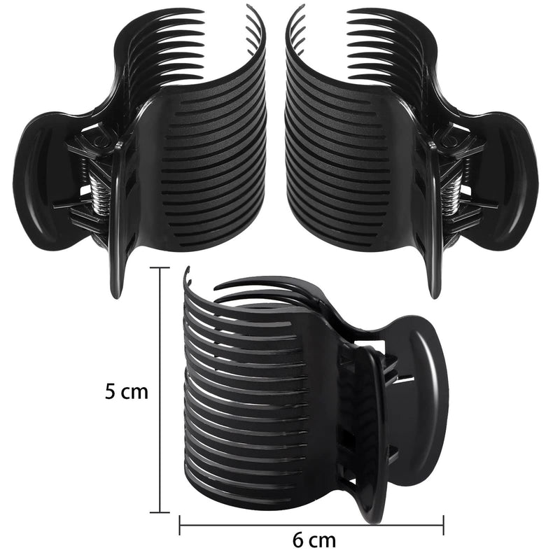 Hot Roller Clips Hair Curler Claw Clips Replacement Roller Clips for Women Girls Hair Section Styling (12 Pieces, Black) - BeesActive Australia