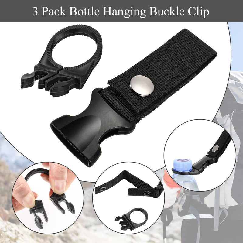 Lightweight MOLLE Bottle Carrier Tactical MOLLE Water Bottle Holder Black Military Water Bottle Pouch Portable Belt Bottle Holder with 3 Bottle Buckle Clip Water Bottle Accessories for Hunting Running - BeesActive Australia