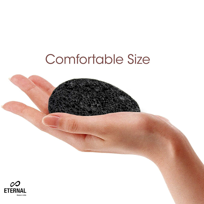 Eternal - Natural Earth Lava Pumice Stone - Skin Callus and Corn Remover for Feet, Heels and Palm - Pedicure and Manicure Exfoliation Tool - Foot Peel, Dry Dead Scrubber for Women and Men (Black) - BeesActive Australia