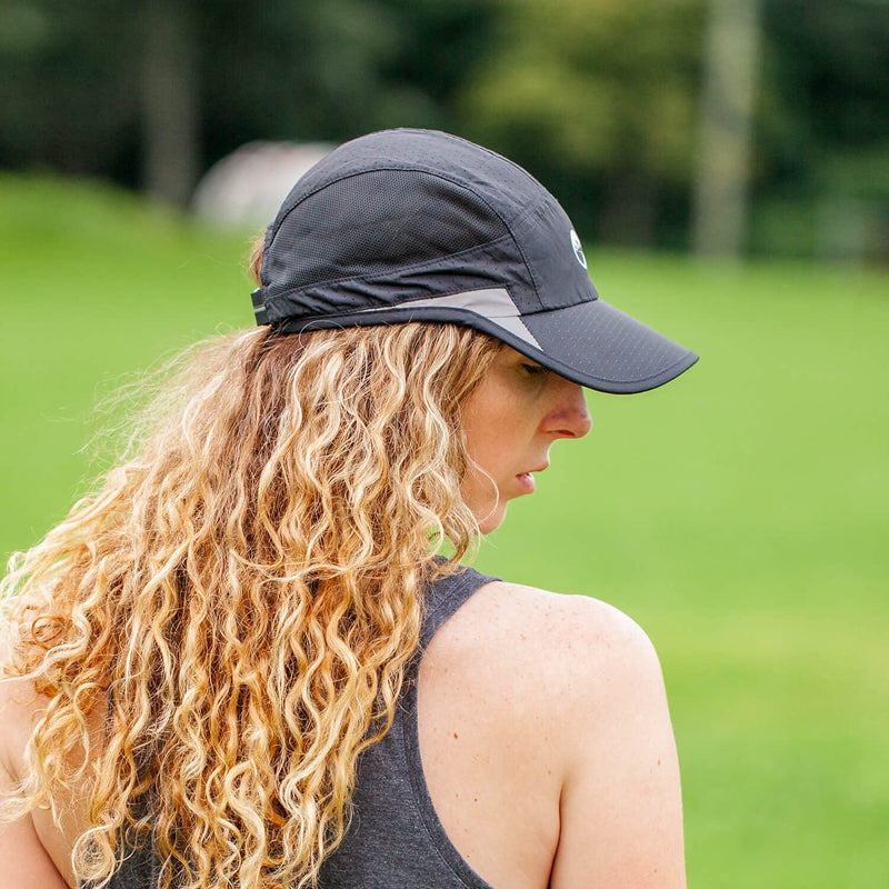Performance Running Hat | Moisture Wicking and Reflective Run Hat | Multiple Colors Black - BeesActive Australia