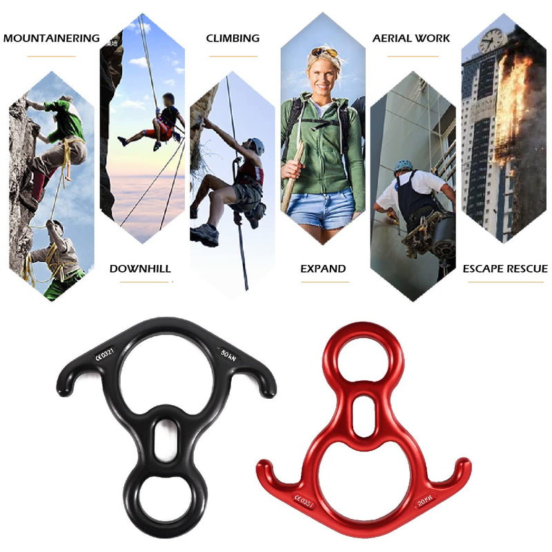 TRIWONDER 35KN 50KN Aluminum Climb Figure 8 Descender Rigging Plate Rappel Gear Rock Climbing Rescue Belay Device Downhill Equipment Heavy Duty 50KN Red - BeesActive Australia