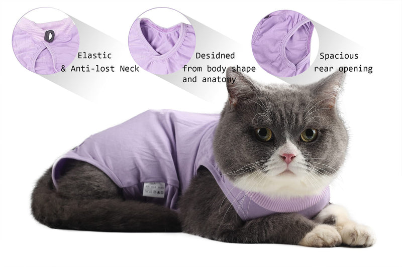 AixyZzz Professional Cat Recovery Suit for Abdominal Wounds Cotton Breathable Onesie for Cats After Surgery Clothes Kitten Spay Recovery Suit Female Cats Dogs Medium Pink - BeesActive Australia