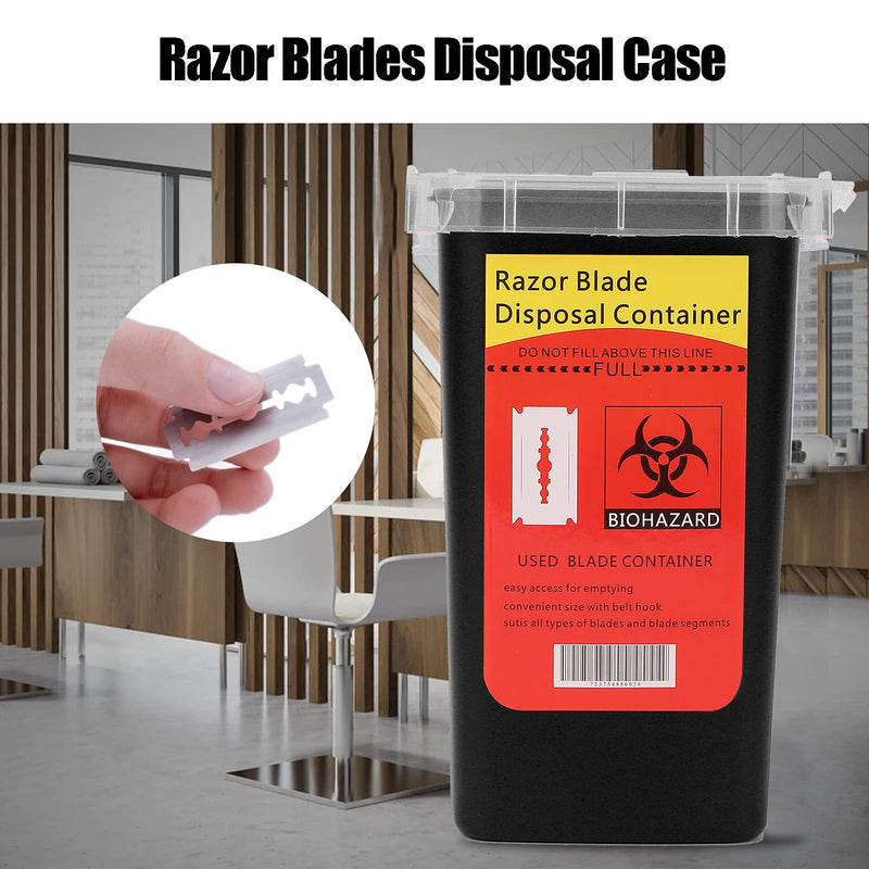 Razors Blades Disposal Case,Plastic Large Capacity Trash Storage Box Portable Sharps Container for Home(Black) Black - BeesActive Australia