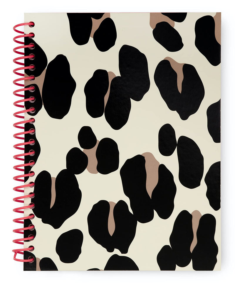 Kate Spade New York Leopard Print Mini Spiral Notebook, 8.25" x 6.75" Journal Notebook with 112 Lined Pages, Forest Feline - BeesActive Australia
