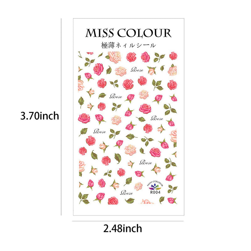 6 Sheets Flower Nail Art Stickers Rose Cherry Blossoms Lavender Nail Decals 3D Nail Supplies Nail Self-Adhesive Sticker Summer Flowers Design Manicure Decorations Accessories 6 Sheets Flower - BeesActive Australia