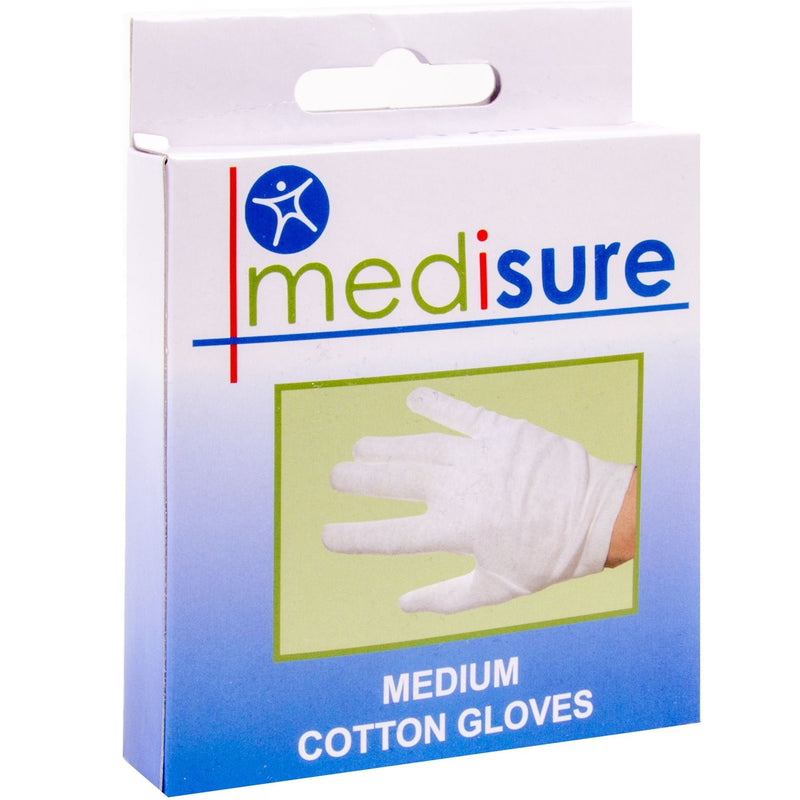 2x Pairs Of Medium Medisure 100% Cotton Medical Gloves - Dry Skin/Eczema Moisturising Hand Gloves - BeesActive Australia