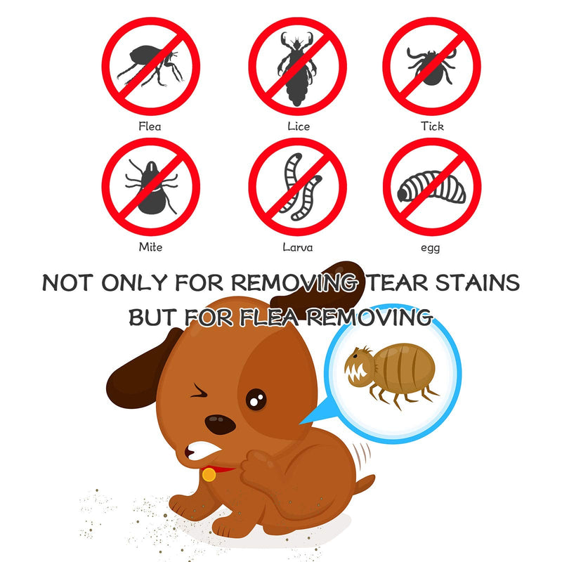 7 Pieces Tear Stain Remover Comb Set Include Dematting Comb Double-sided Dog Eye Comb Flea Lice Combs Stainless Steel Grooming Comb Multipurpose Tools for Pet Cat Dogs Removing Crust and Mucus - BeesActive Australia