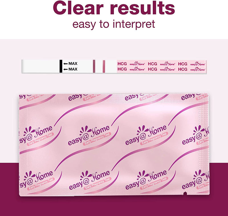 Easy@Home 20 x Pregnancy Test Strips for Early Detection 10 MIU/ml, Fertility Test Kit, 20 HCG Tests - BeesActive Australia