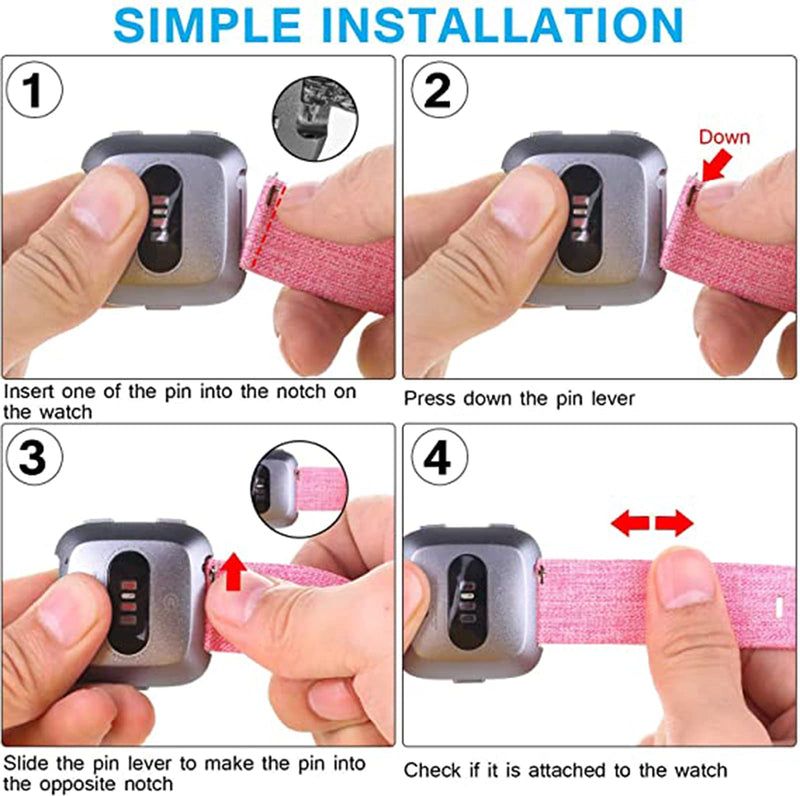 Compatible for iTouch Air 3 Band, Lamshaw Breathable Nylon Woven Fabric Replacement Accessory Strap Compatible for iTouch Air 3 40mm / 44mm / i-Touch Sport 3 Smartwatch (Pink, 40mm case) Pink - BeesActive Australia