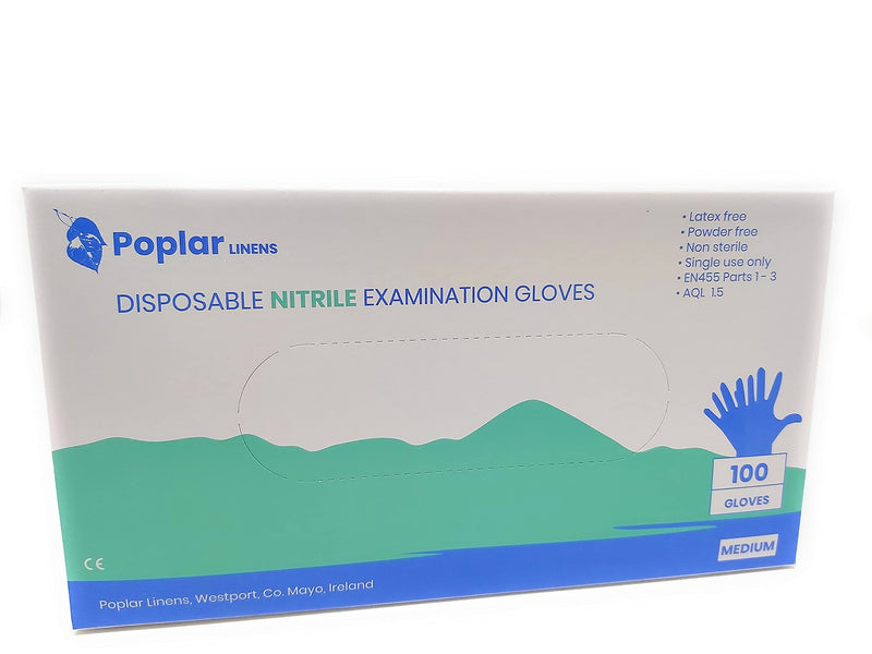 Poplar Linens disposable nitrile examination gloves blue size S-XL pack of 100 (Small) Small - BeesActive Australia