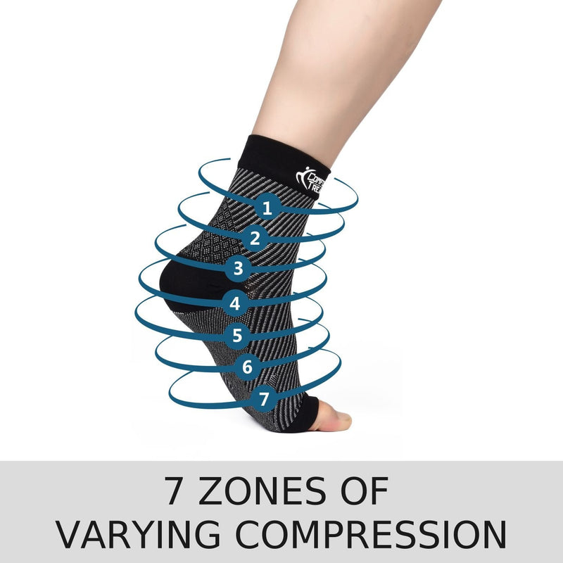 Comfort Treasure Plantar Fasciitis Compression Sleeve Socks for Relieving Plantar Fascia Pain and Achy Feet Black L - BeesActive Australia