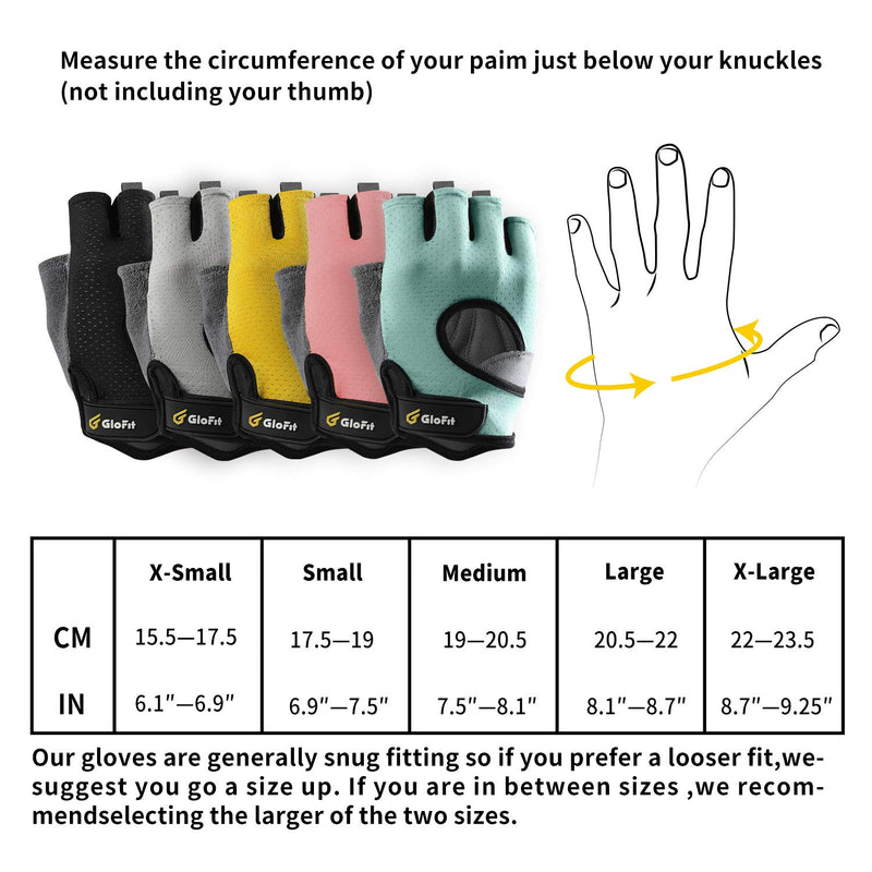 Glofit Freedom Workout Gloves, Knuckle Weight Lifting Shorty Fingerless Gloves with Curved Open Back, for Powerlifting, Gym, Women and Men Aqua Small - BeesActive Australia