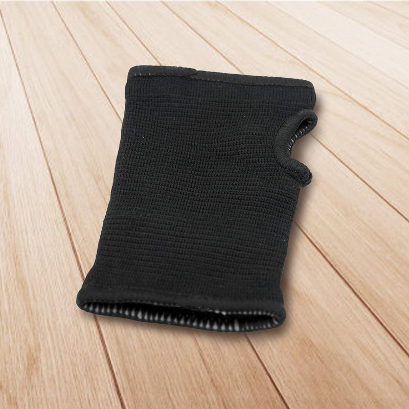Luwint Kids Hand Wrap - Knitted Palm Sleeve Wrist Brace Hand Protection Support for 7-14 Years, 1 Pair Black - BeesActive Australia