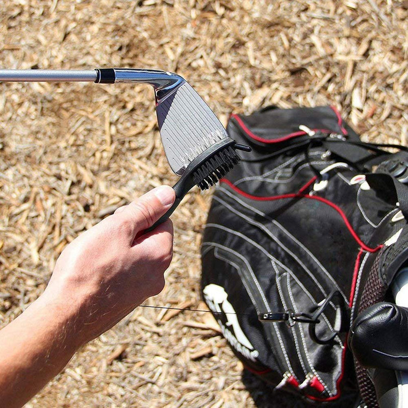 Gzingen Golf Pouch Bag with Golf Club Brush, Golf Tee Pouch Professional Zipper Golf Tee/Ball Pouch Bag and Golf Club Brush Groove Cleaner with Retractable Zip-line Aluminum Carabiner - BeesActive Australia