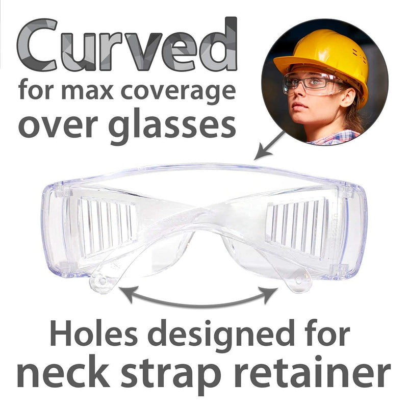 SAFE HANDLER Diamont Vented Over Glasses Safety Glasses | Meets ANSI Z87.1, Impact Resistant Polycarbonate Lens 1 Pair Clear - BeesActive Australia