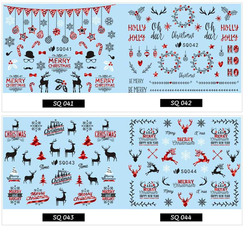 KADS 3D DIY Nail Art Stickers Christmas Snowflakes Snowmen Elk Nail Decals 2 - BeesActive Australia