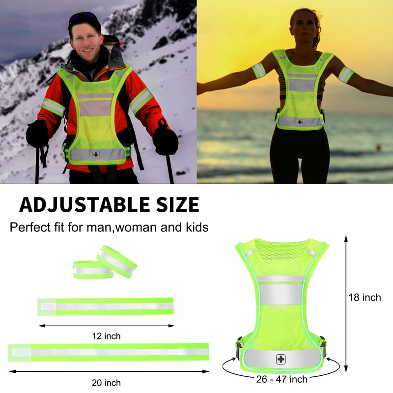JOTVESUTR Led Reflective Running Vest, Rechargeable Running Lights for Runners, High Visibility Reflective Gear for Night Running Cycling Walking - BeesActive Australia