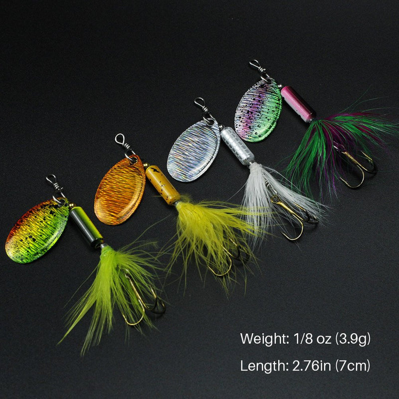 [AUSTRALIA] - Fishing Lures 10pcs Spinner Lures Baits with Tackle Box, Bass Trout Salmon Hard Metal Rooster Tail Fishing Lures Kit by FouceClaus 