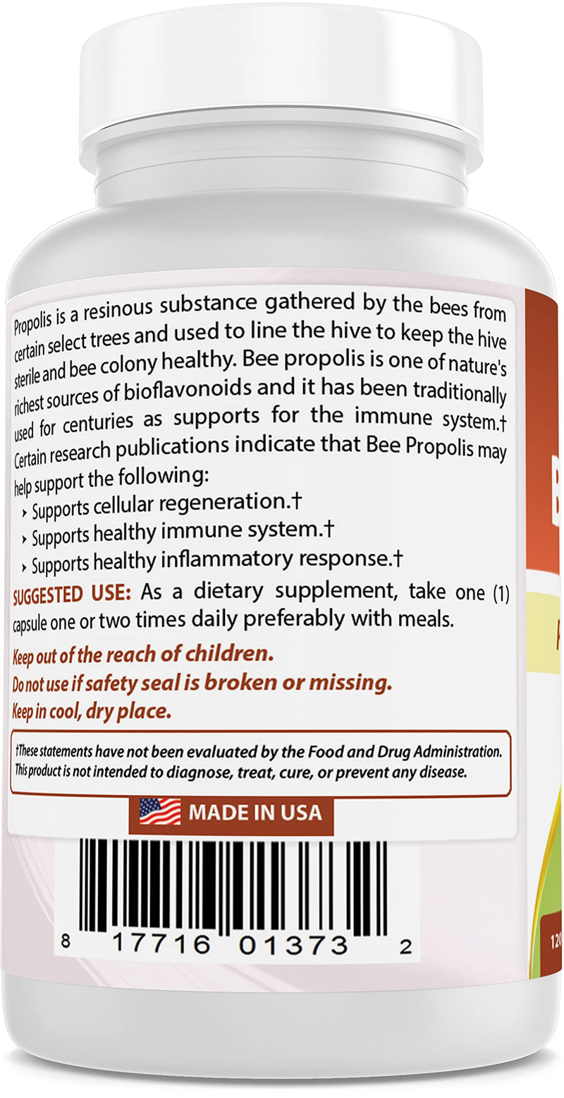 Best Naturals Bee Propolis 500 mg 120 Capsules (120 Count (Pack of 1)) 120 Count (Pack of 1) - BeesActive Australia