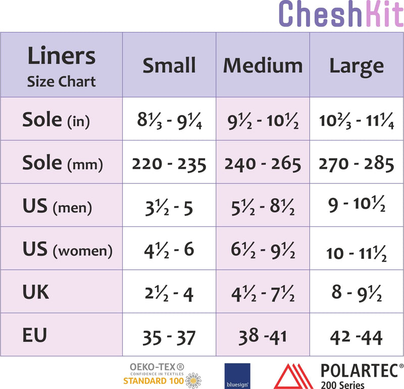CheshKit Cozy Warm Boot Liner Socks - Hiking Outdoor Sport - Polartec Fleece Winter Socks Large Dark Plum - BeesActive Australia
