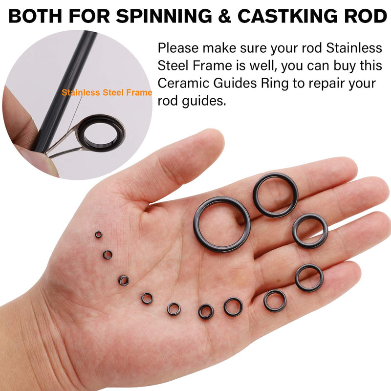 Dovesun Fishing Rod Repair Kit Fishing Rod Guide Repair Kit Rod Ceramic Guides Ring 12 Sizes 0.15in to 1.18in A-Single Size 4# (0.15in/3.77mm) * 20PCS - BeesActive Australia