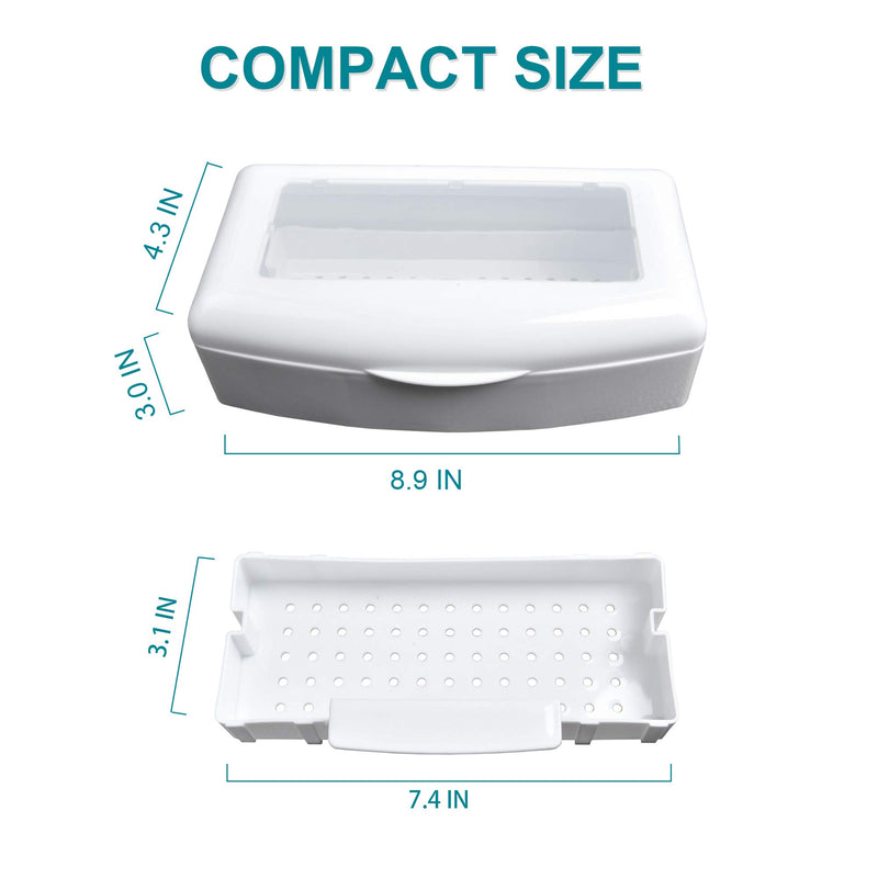 Plastic Sterilizing Tray, Disinfectant Box Tool Sterilizer for Nail Implement, Tweezers, Cuticle Trimmer, Scissors, Clean Tray Storage for Nail Art Tool - BeesActive Australia