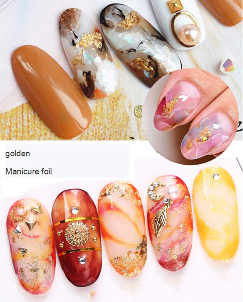 AKOAK 1 Box Gold Foil Nail Art Decorative Nail Art with Ultra-Thin, Glossy and Floral Tin-Foil DIY Nail Stickers - BeesActive Australia