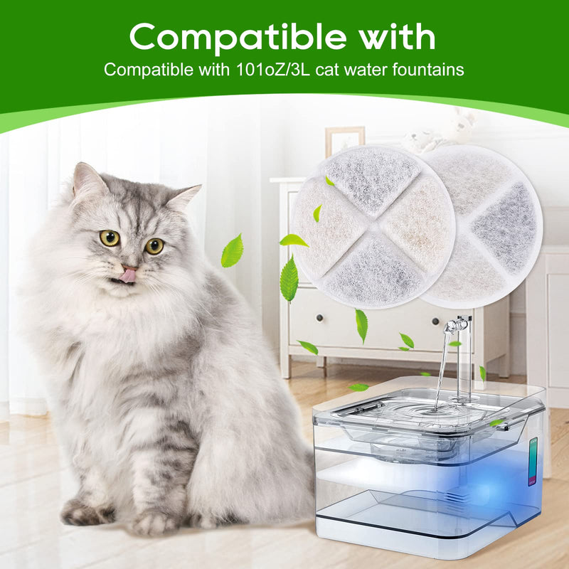MyfatBOSS Cat Fountain Filters, 8 Pack Cat Filters for Water Fountain, Cat Water Fountain Filter Replacement, Pet Fountain Filter Replacement Fit for petnf 101 oz/ 3 Liter Pet Water Fountain - BeesActive Australia