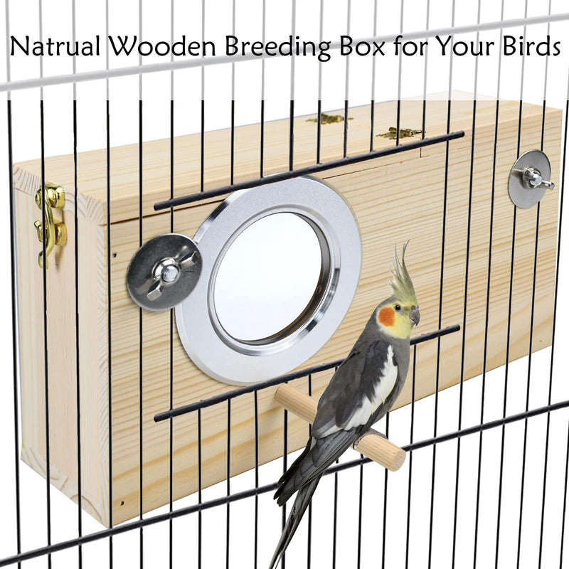 ShuRung Parakeet Nesting Box Cockatiel Nesting Box Bird Nest Bird Breeding Box House Wooden Acrylic Transparent Bird Box with Detachable Wooden Board for Lovebirds Cockatiel Budgie Conure Parrot - BeesActive Australia