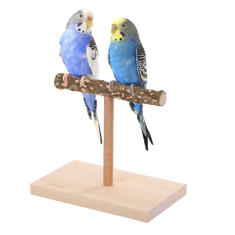 QBLEEV Bird Tabletop Training Stand Perch，Portable Parrot Tee Play Stands, Natural Wood Bird Cage Toys Gym Playground for Small Medium Parakeets Cocktails Conures Lovebirds Finch Large - BeesActive Australia