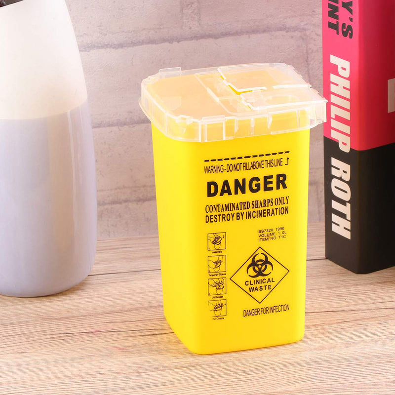 Sharps Container Small Disposal Needle Plastic Medical Waste Bins Tattoo Accessories Yellow As Shown - BeesActive Australia