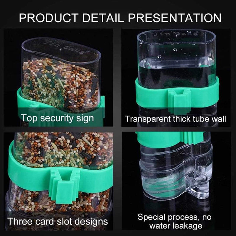 Automatic Parrot Feeder Drinker Hanging Spill-Proof Water Cup No Mess Feeder Food Feeding Parrot Seed Tube Automatic Feeding for Budgies Finch and Other Bird Rabbits 2 Pcs - BeesActive Australia