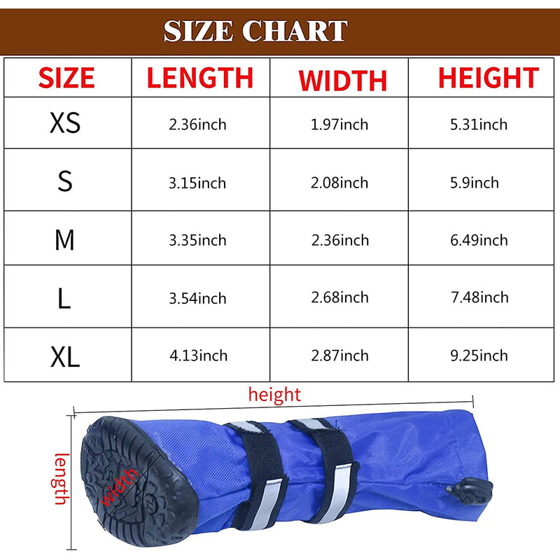 URBEST Dog Shoes, Waterproof Dog Boots, Warm Lining Nonslip Rubber Sole for Snow Winter, Only for Medium and Large Dogs, 2 Pairs XL Black - BeesActive Australia