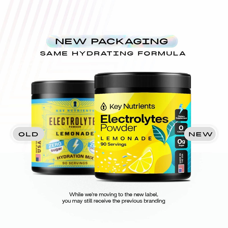 KEY NUTRIENTS Electrolytes Powder No Sugar - Refreshing Lemonade Electrolyte Drink Mix - Hydration Powder - No Calories, Gluten Free - Powder and Packets (20, 40 or 90 Servings) - BeesActive Australia