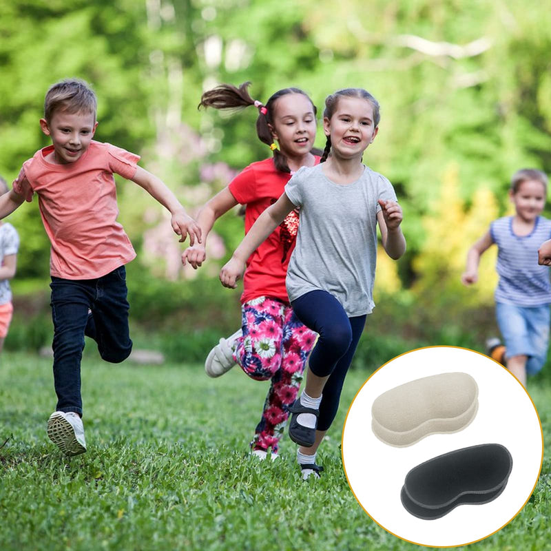 Heel Grips for Kids and Ladies Shoes, 4 Pairs Soft Heel Cushion Pads Self-adhensive Shoes Heel Inserts for Prevent Rubbing and Sliding(Black+Beige) - BeesActive Australia