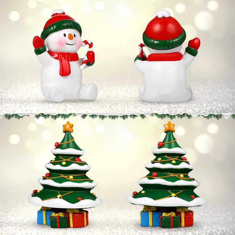 POPETPOP 2Pcs Christmas Aquarium Decorations- Resin Fish Tank Decoration Christmas Tree Snowman Micro Landscape Ornaments for Holiday Fish Tank Supplies Table Decor Christmas Tree + Snowman - BeesActive Australia