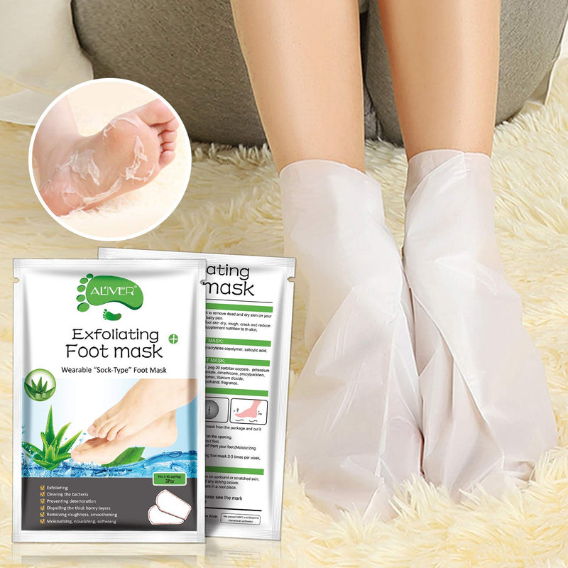 Foot Peel Mask 3 Pack， Exfoliator Peel Off Calluses Dead Skin Callus Remover，Baby Soft Smooth Touch Feet-Men Women (Aloe Vera) Aloe Vera - BeesActive Australia