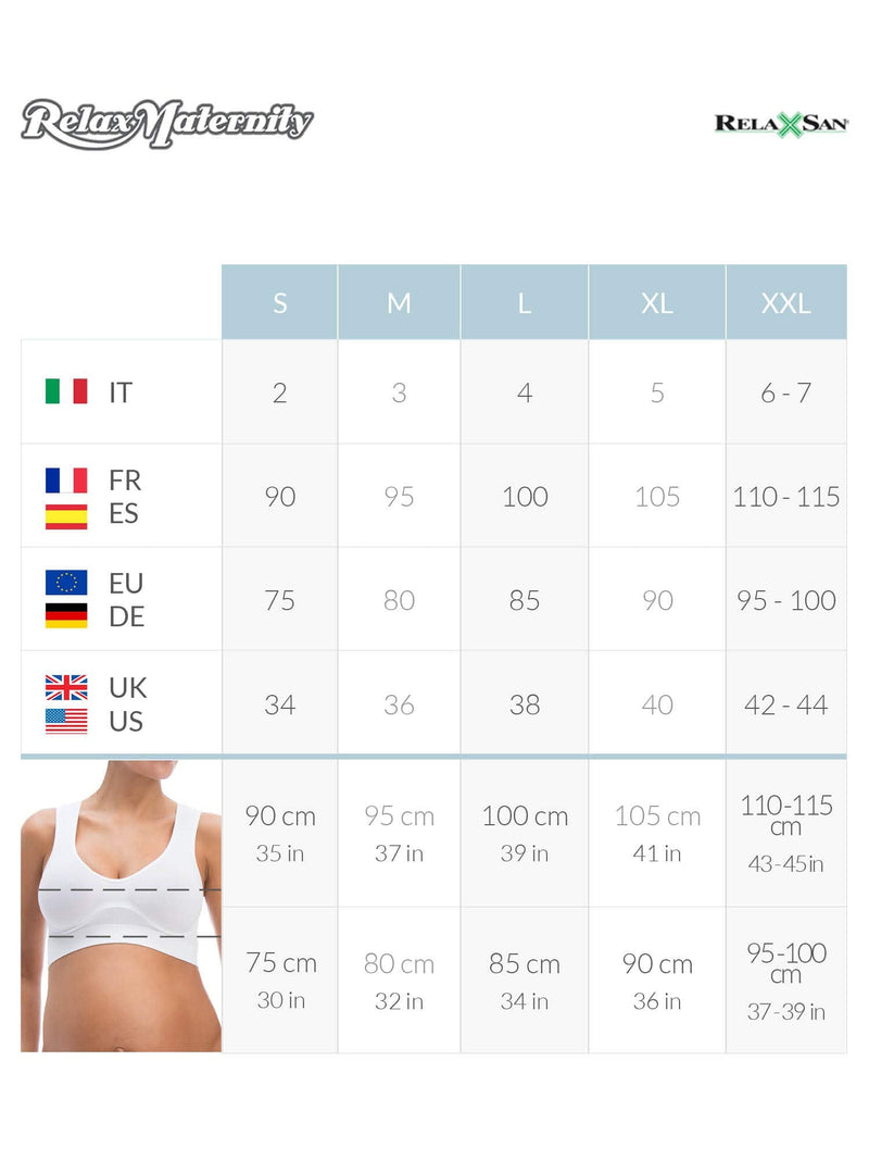 RelaxMaternity 5700 Cotton Support Nursing Bra, 100% Made in Italy XX-Large White - BeesActive Australia