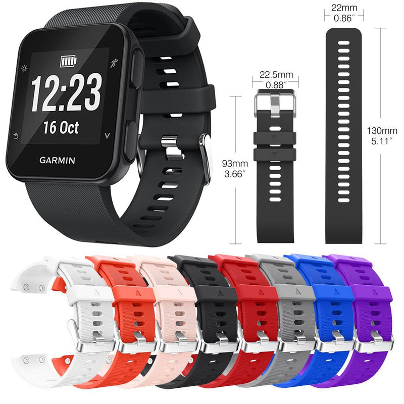 Band for Garmin Forerunner 35, Soft Silicone Replacement Watch Band Strap for Garmin Forerunner 35/Forerunner 30 Smart Watch, Fit 5.11 inches-9.05 inches (130mm-230mm) Wrist gray - BeesActive Australia